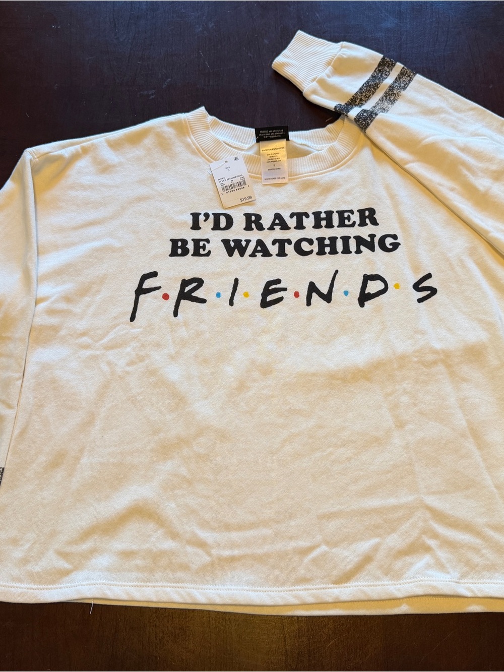 I'd Rather Be Watching Friends Cream Sweatshirt TV Fandom Fall Winter S